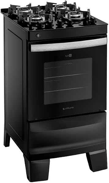 Fogão 4 Bocas Preto Atlas Agile Up